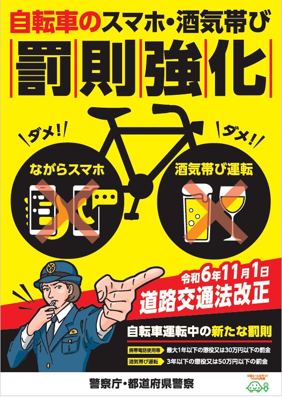 自転車危険運転厳罰化ポスター